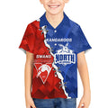 Personalised Kangaroos and Swans Kid Hawaiian Shirt Dynamic Sporty Version