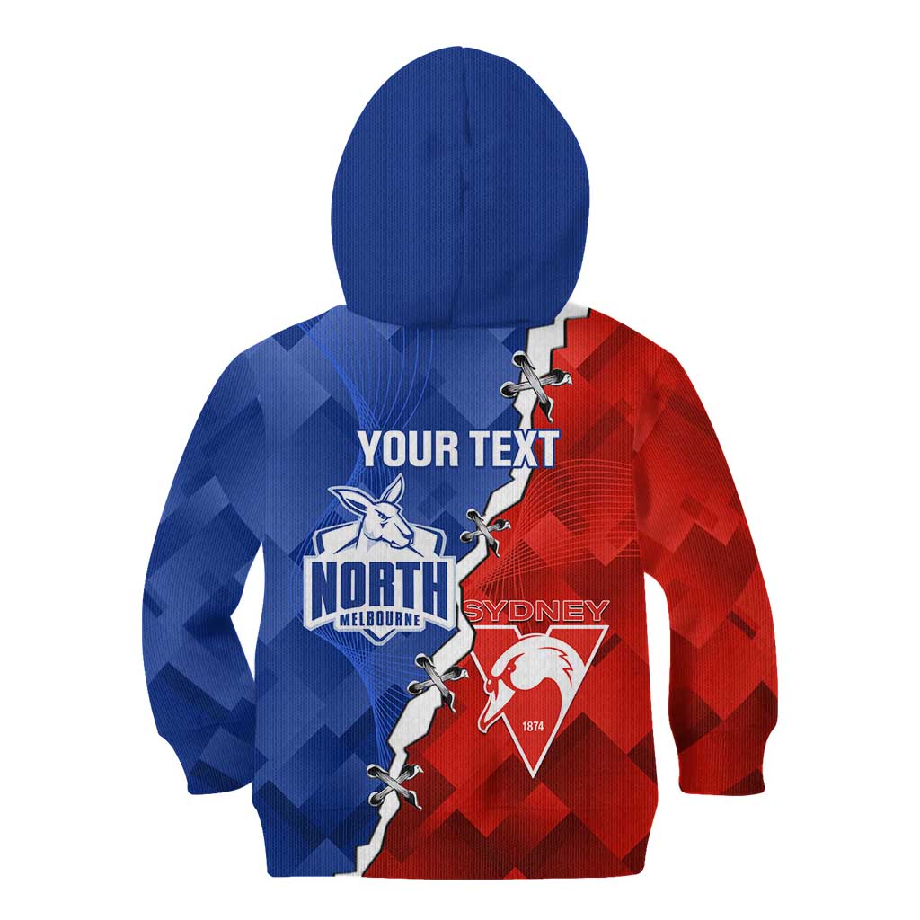 Personalised Kangaroos and Swans Kid Hoodie Dynamic Sporty Version