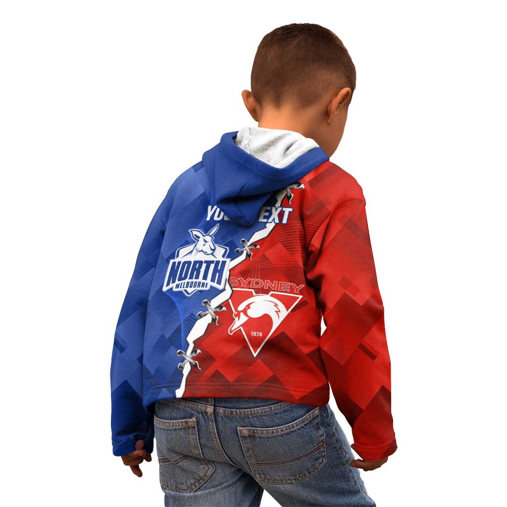 Personalised Kangaroos and Swans Kid Hoodie Dynamic Sporty Version