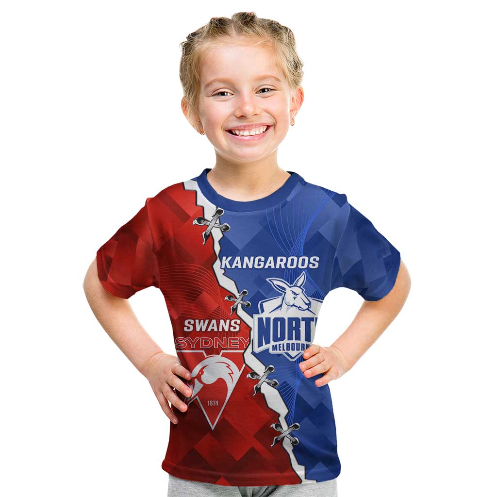 Personalised Kangaroos and Swans Kid T Shirt Dynamic Sporty Version