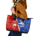 Kangaroos and Swans Leather Tote Bag Dynamic Sporty Version