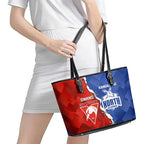 Kangaroos and Swans Leather Tote Bag Dynamic Sporty Version