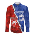 Personalised Kangaroos and Swans Long Sleeve Button Shirt Dynamic Sporty Version