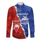 Personalised Kangaroos and Swans Long Sleeve Button Shirt Dynamic Sporty Version