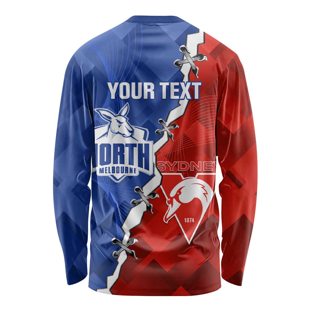 Personalised Kangaroos and Swans Long Sleeve Shirt Dynamic Sporty Version