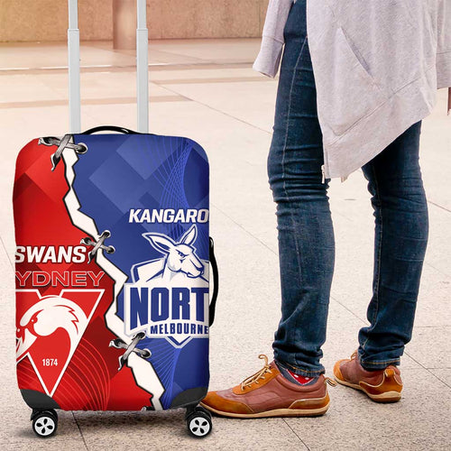 Kangaroos and Swans Luggage Cover Dynamic Sporty Version