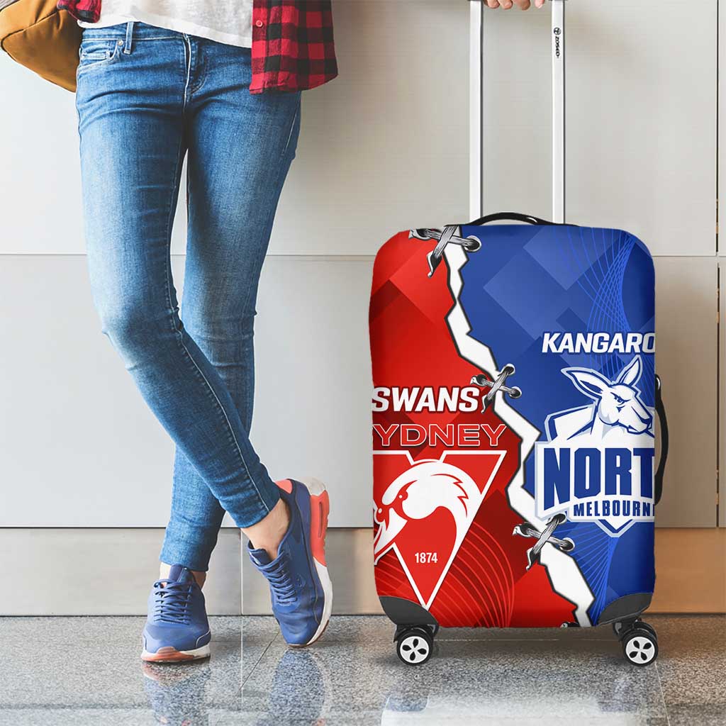 Kangaroos and Swans Luggage Cover Dynamic Sporty Version