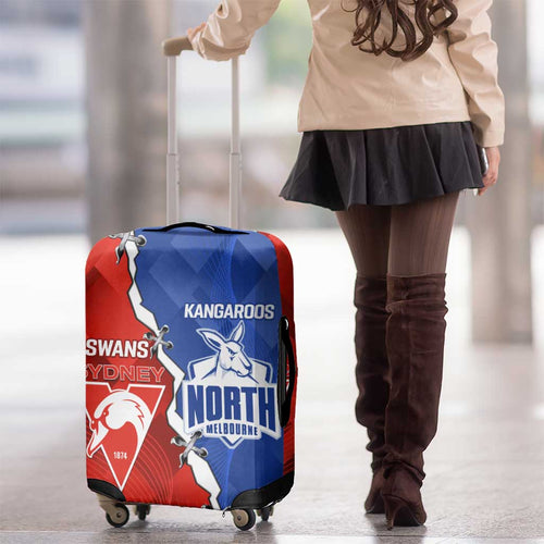 Kangaroos and Swans Luggage Cover Dynamic Sporty Version