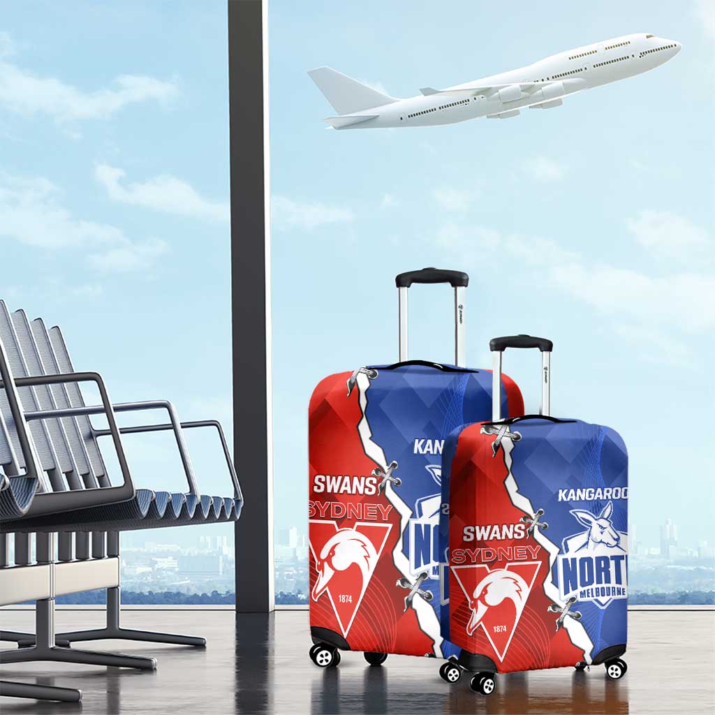 Kangaroos and Swans Luggage Cover Dynamic Sporty Version