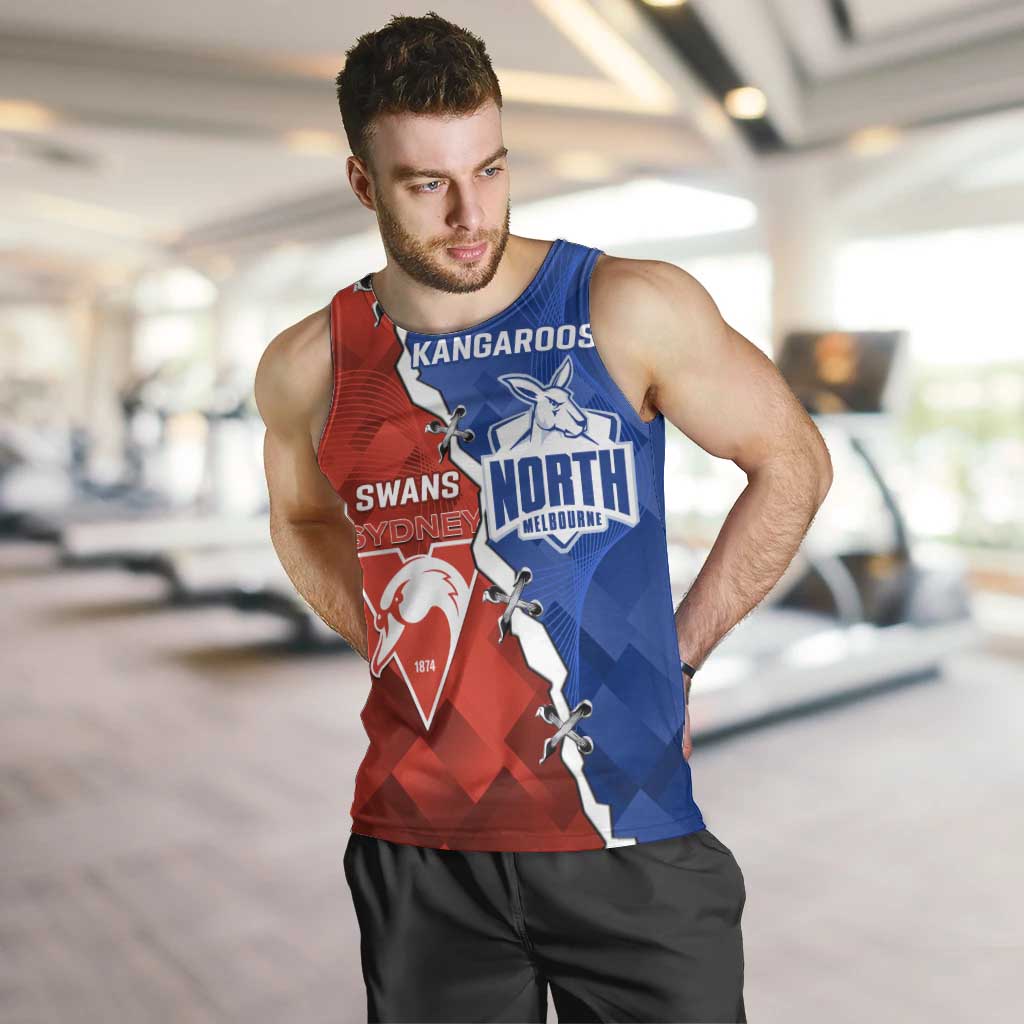 Personalised Kangaroos and Swans Men Tank Top Dynamic Sporty Version