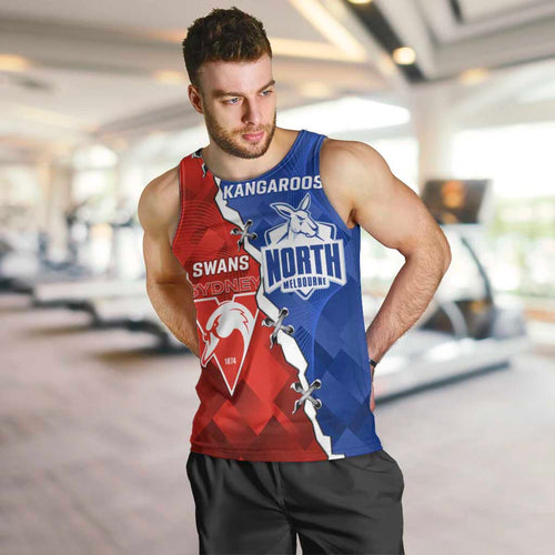 Personalised Kangaroos and Swans Men Tank Top Dynamic Sporty Version
