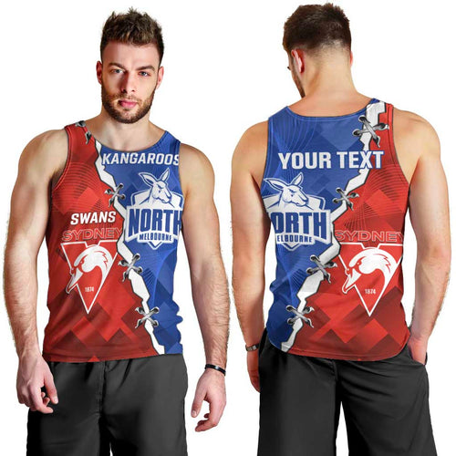 Personalised Kangaroos and Swans Men Tank Top Dynamic Sporty Version