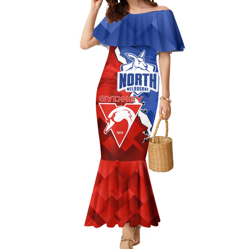 Personalised Kangaroos and Swans Mermaid Dress Dynamic Sporty Version