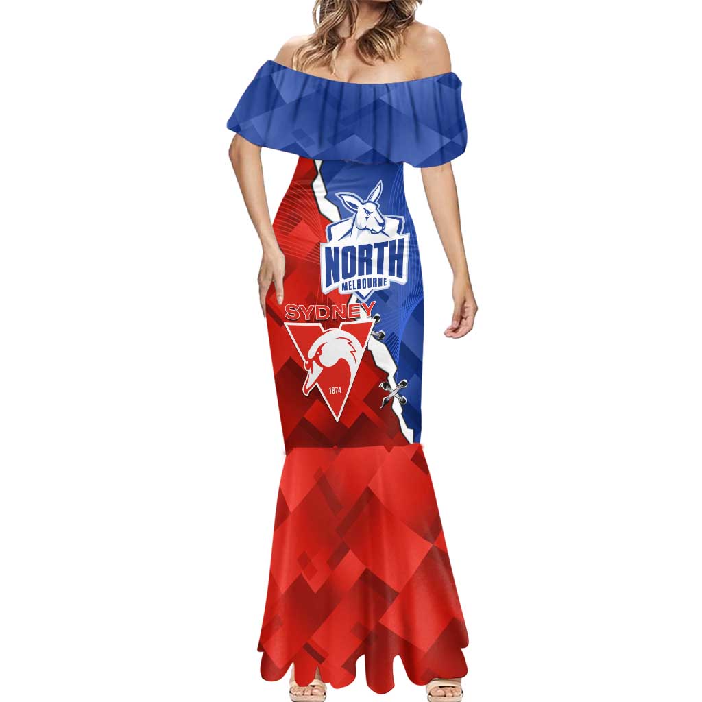 Personalised Kangaroos and Swans Mermaid Dress Dynamic Sporty Version