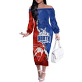Personalised Kangaroos and Swans Off The Shoulder Long Sleeve Dress Dynamic Sporty Version