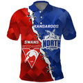 Personalised Kangaroos and Swans Polo Shirt Dynamic Sporty Version