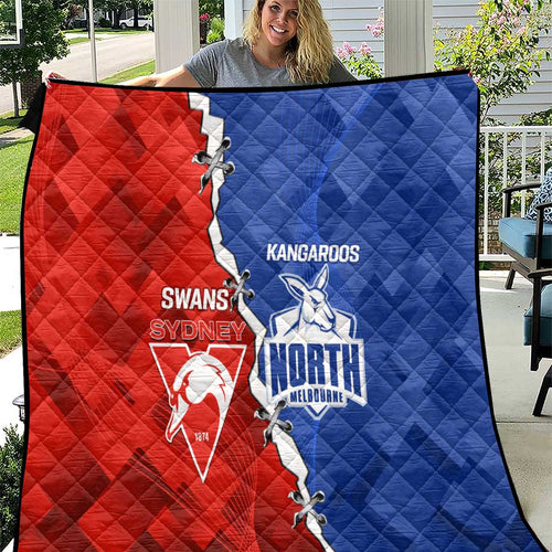 Kangaroos and Swans Quilt Dynamic Sporty Version