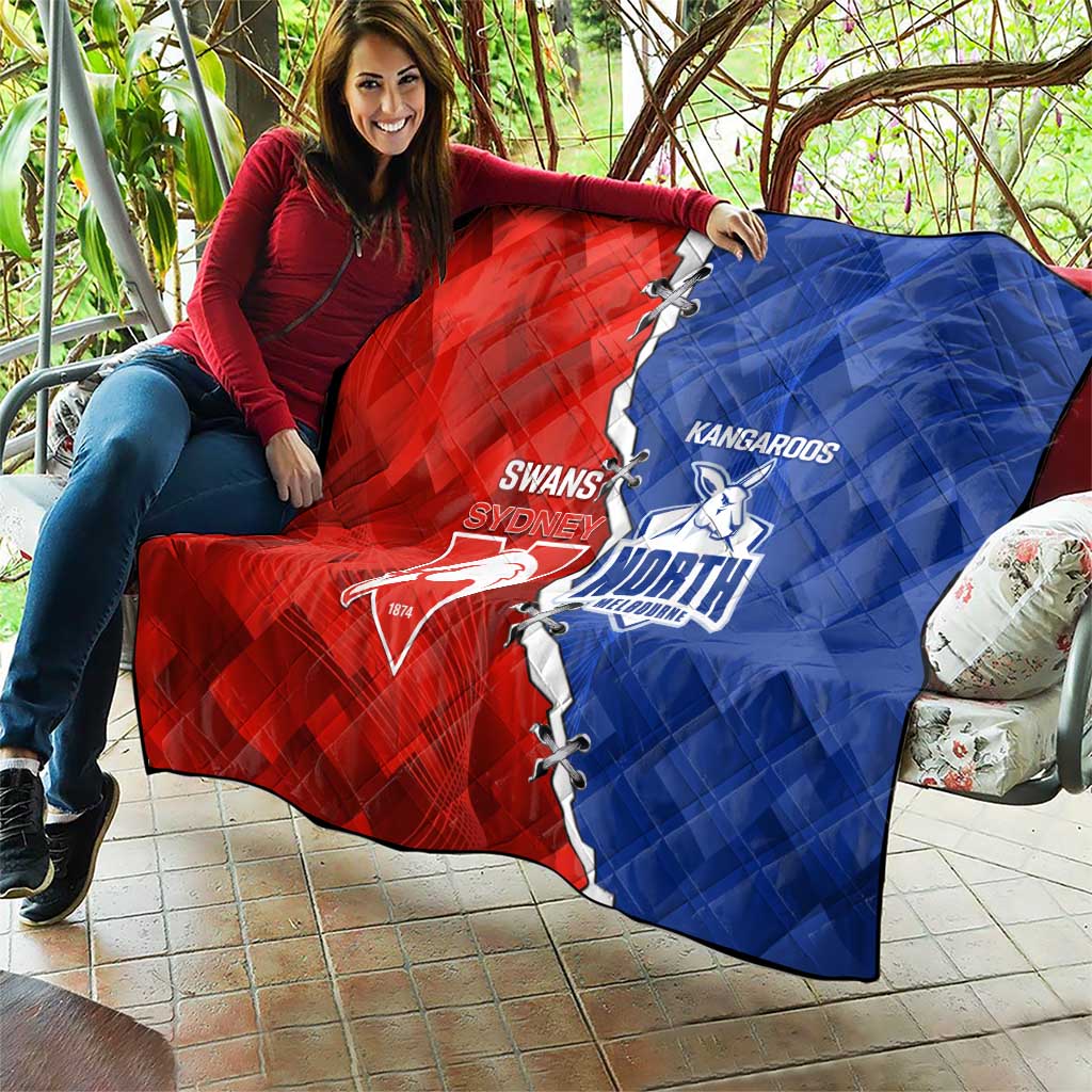 Kangaroos and Swans Quilt Dynamic Sporty Version