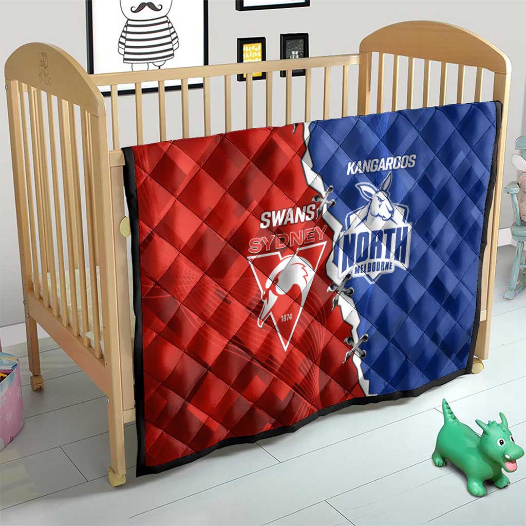 Kangaroos and Swans Quilt Dynamic Sporty Version
