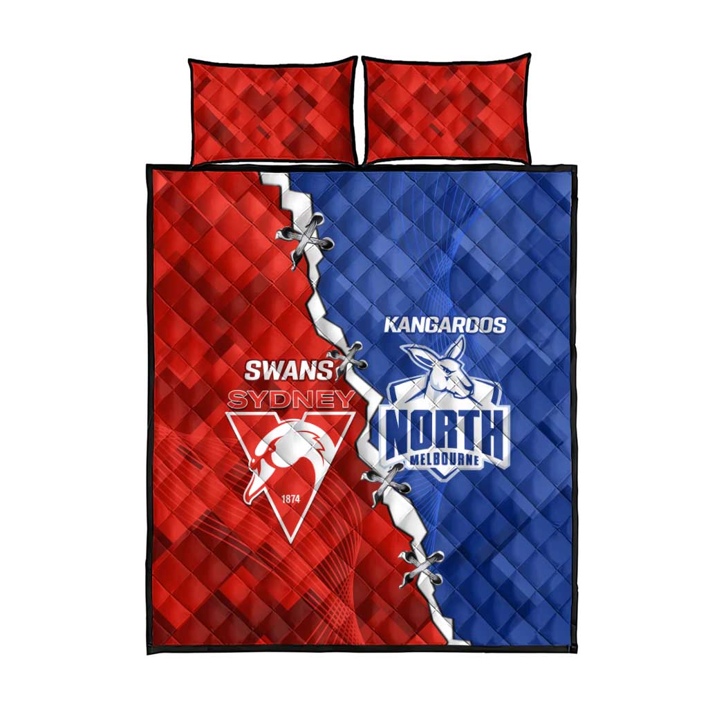 Kangaroos and Swans Quilt Bed Set Dynamic Sporty Version