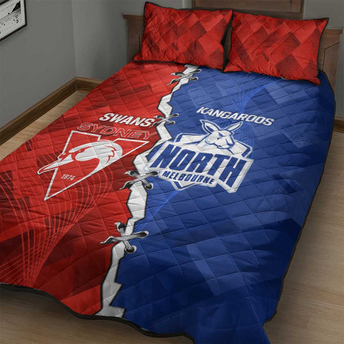 Kangaroos and Swans Quilt Bed Set Dynamic Sporty Version