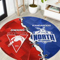 Kangaroos and Swans Round Carpet Dynamic Sporty Version