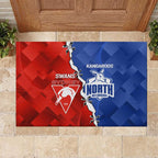Kangaroos and Swans Rubber Doormat Dynamic Sporty Version