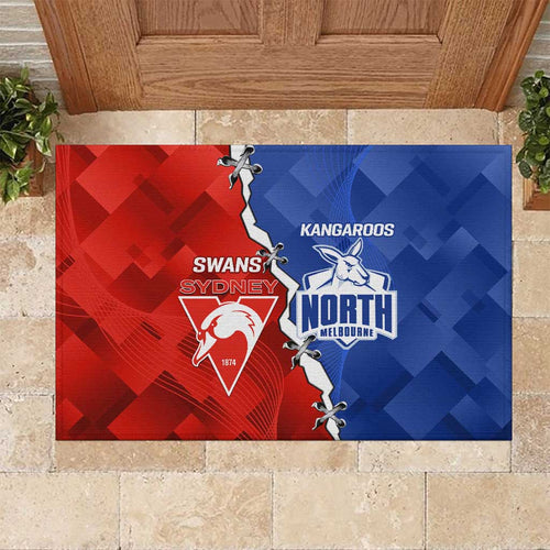 Kangaroos and Swans Rubber Doormat Dynamic Sporty Version