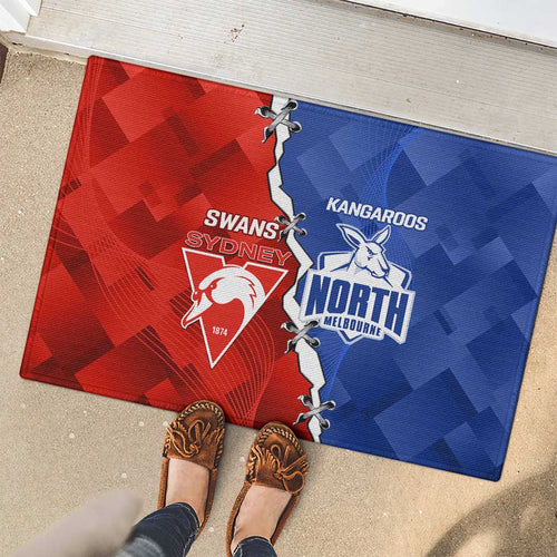 Kangaroos and Swans Rubber Doormat Dynamic Sporty Version