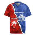 Personalised Kangaroos and Swans Rugby Jersey Dynamic Sporty Version