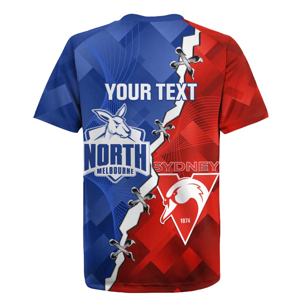 Personalised Kangaroos and Swans Rugby Jersey Dynamic Sporty Version