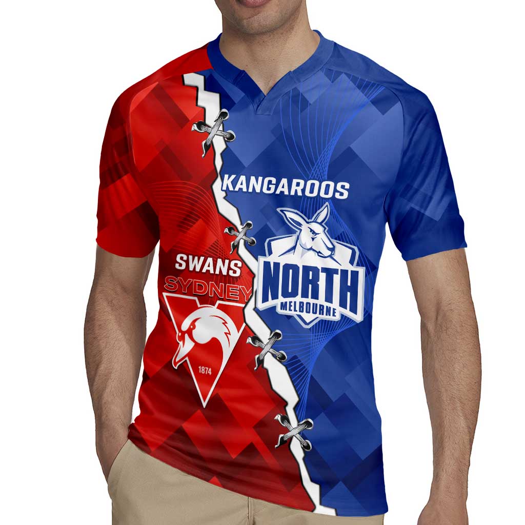 Personalised Kangaroos and Swans Rugby Jersey Dynamic Sporty Version