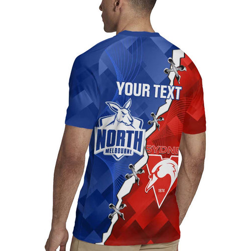 Personalised Kangaroos and Swans Rugby Jersey Dynamic Sporty Version