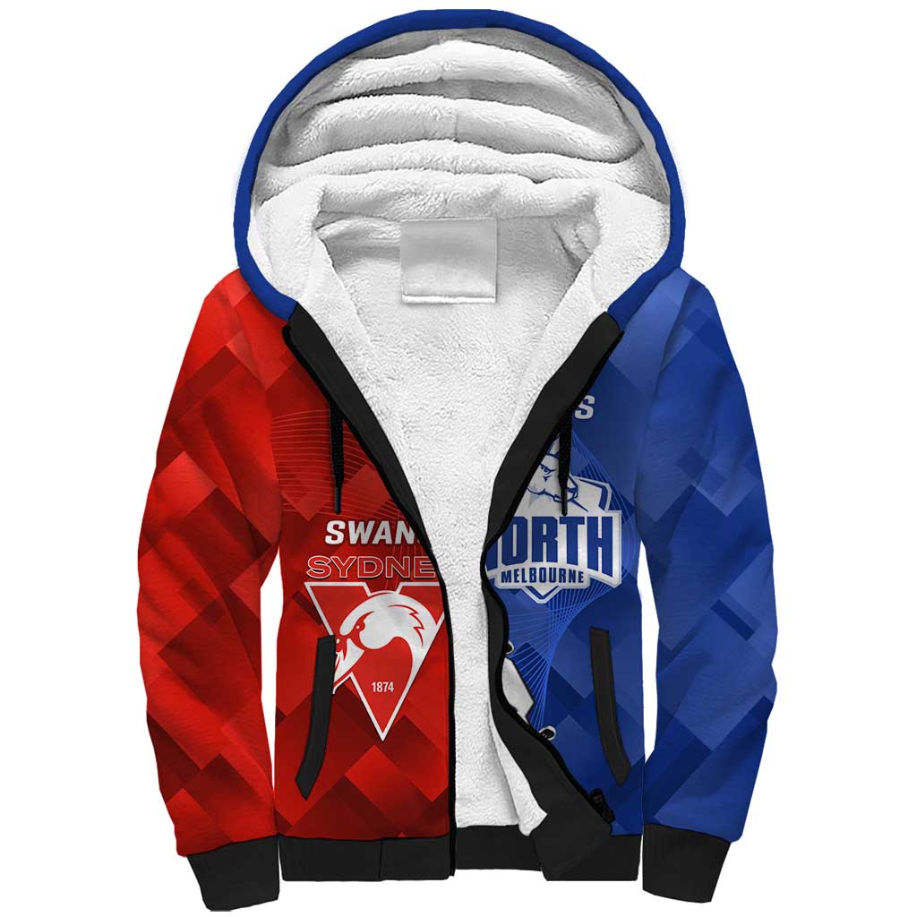 Personalised Kangaroos and Swans Sherpa Hoodie Dynamic Sporty Version