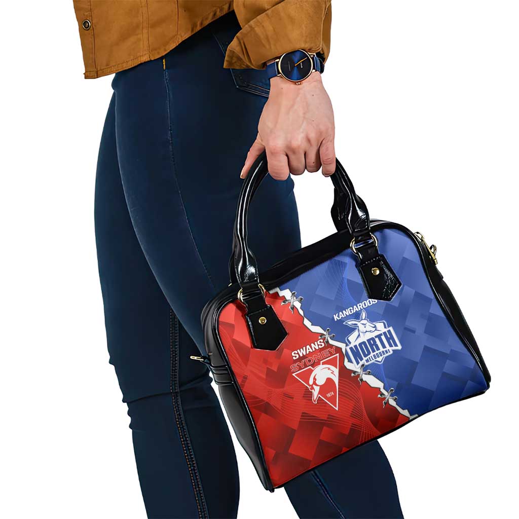 Kangaroos and Swans Shoulder Handbag Dynamic Sporty Version
