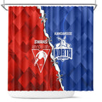 Kangaroos and Swans Shower Curtain Dynamic Sporty Version