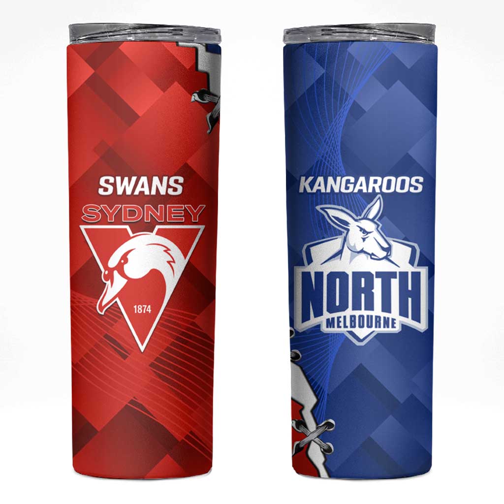Kangaroos and Swans Skinny Tumbler Dynamic Sporty Version