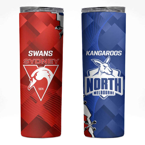Kangaroos and Swans Skinny Tumbler Dynamic Sporty Version