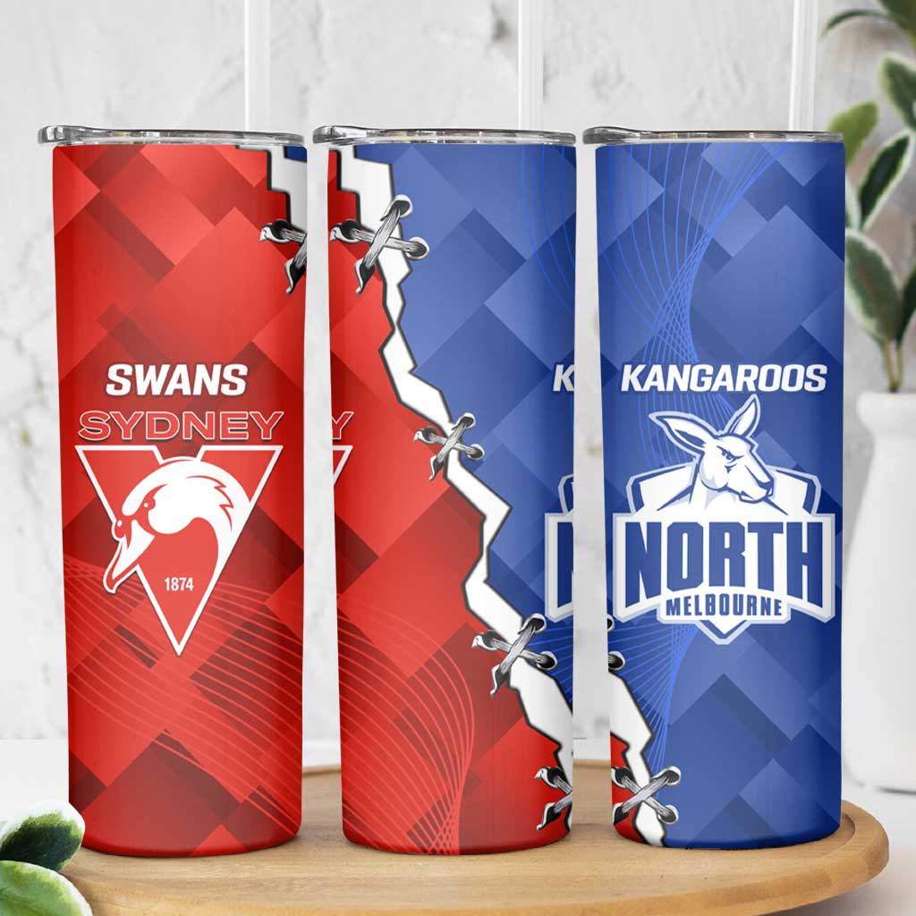 Kangaroos and Swans Skinny Tumbler Dynamic Sporty Version