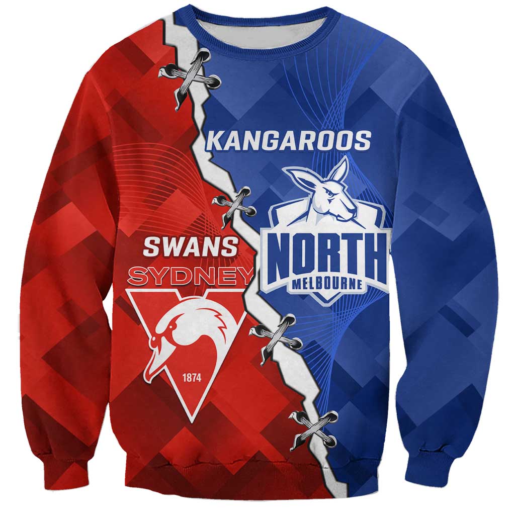 Personalised Kangaroos and Swans Sweatshirt Dynamic Sporty Version