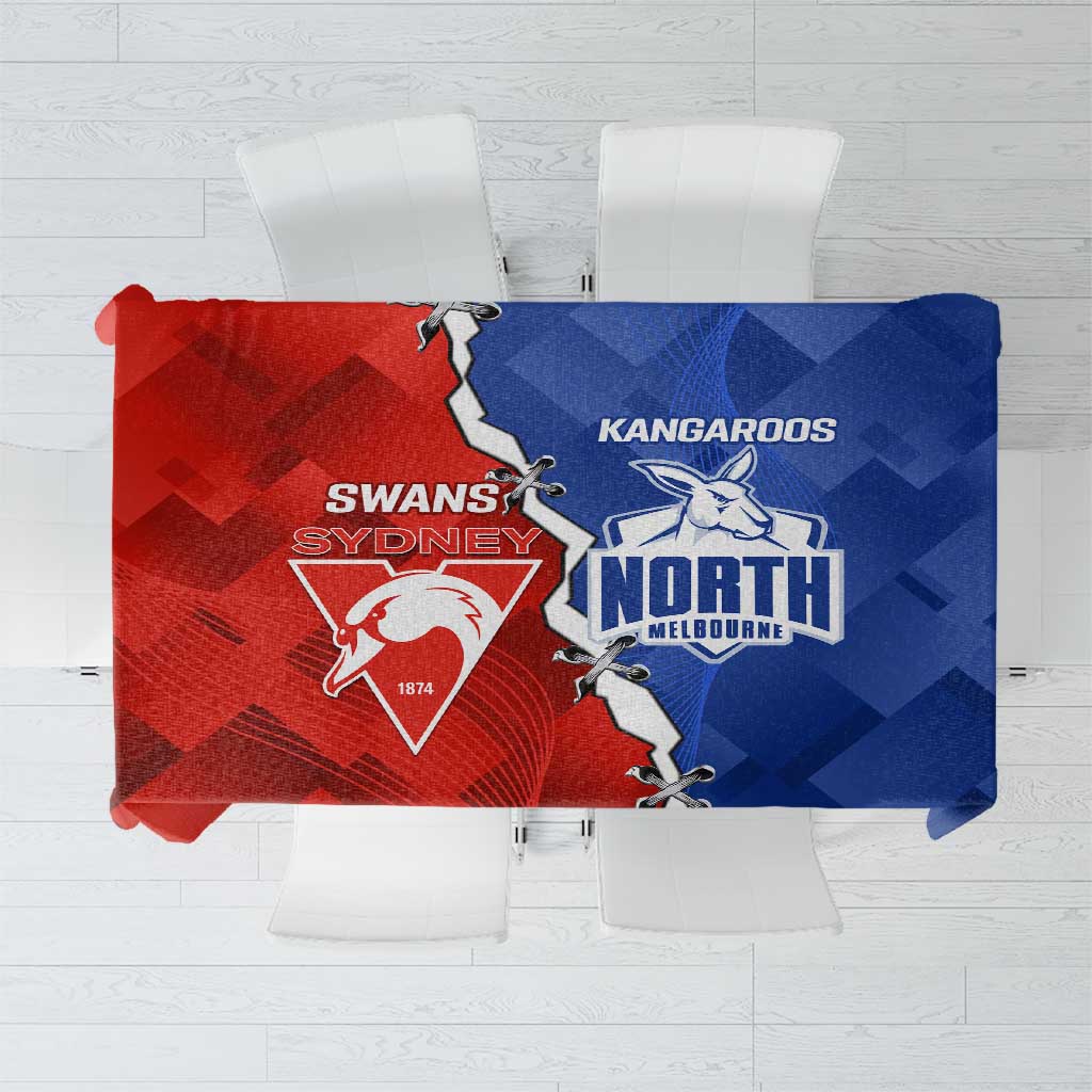 Kangaroos and Swans Tablecloth Dynamic Sporty Version