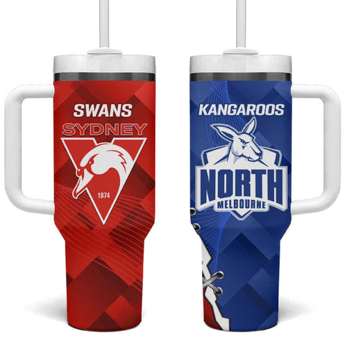 Kangaroos and Swans Tumbler With Handle Dynamic Sporty Version
