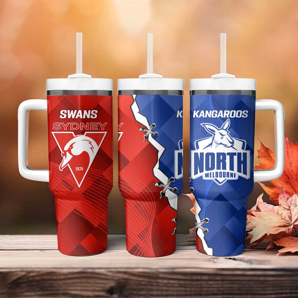 Kangaroos and Swans Tumbler With Handle Dynamic Sporty Version