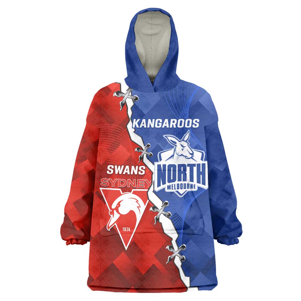 Personalised Kangaroos and Swans Wearable Blanket Hoodie Dynamic Sporty Version