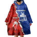 Personalised Kangaroos and Swans Wearable Blanket Hoodie Dynamic Sporty Version