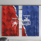 Kangaroos and Swans Window Curtain Dynamic Sporty Version
