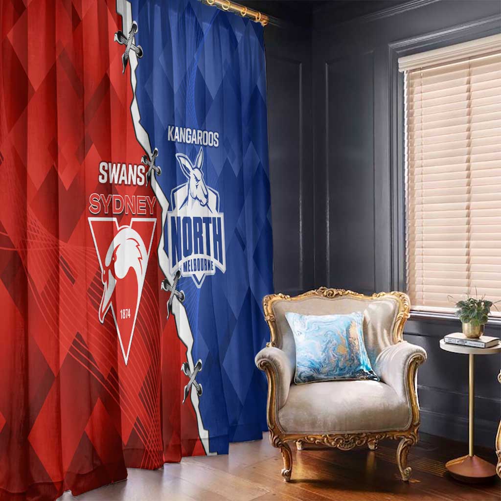 Kangaroos and Swans Window Curtain Dynamic Sporty Version