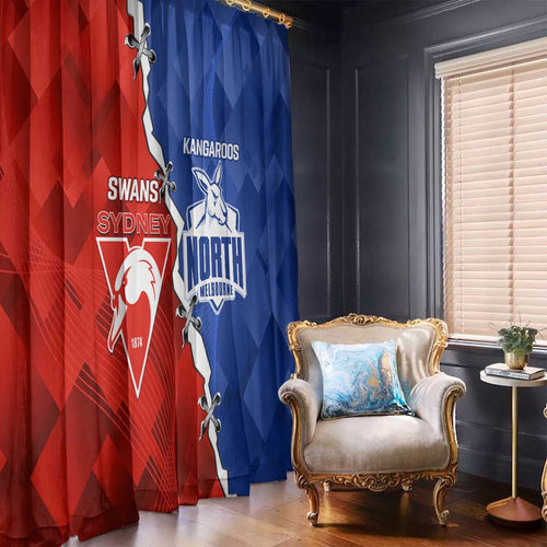 Kangaroos and Swans Window Curtain Dynamic Sporty Version