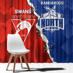 Kangaroos and Swans Window Curtain Dynamic Sporty Version