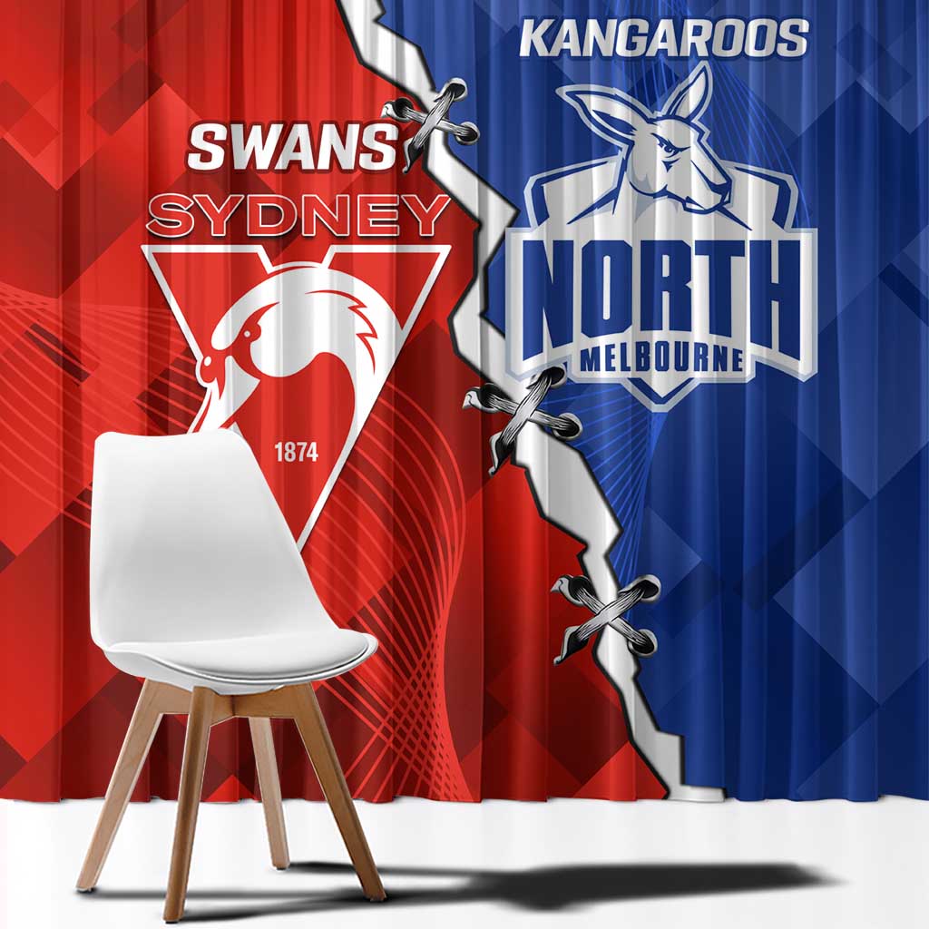 Kangaroos and Swans Window Curtain Dynamic Sporty Version